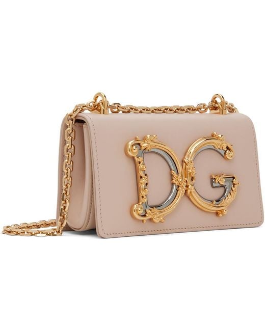 Dolce & Gabbana Black Dolce&gabbana Pink Calfskin Phone Bag