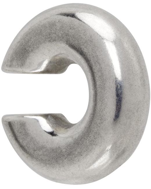 Jil Sander Gray Silver Classic Single Ear Cuff for men
