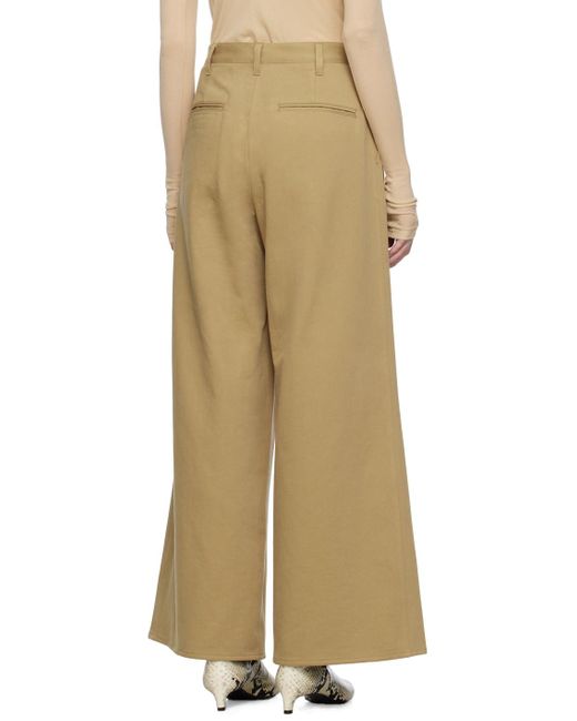 Auralee Natural Pleated Trousers