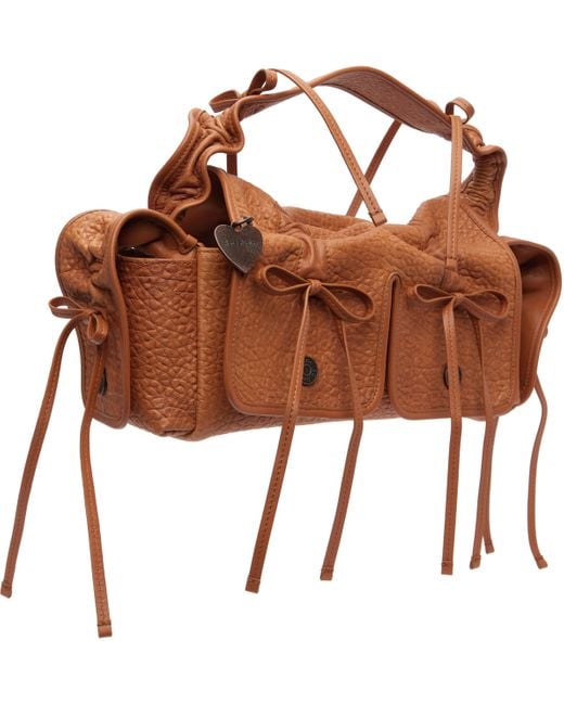 Sac Brun Clair En Cuir Grainé À Poches Acne en coloris Brown