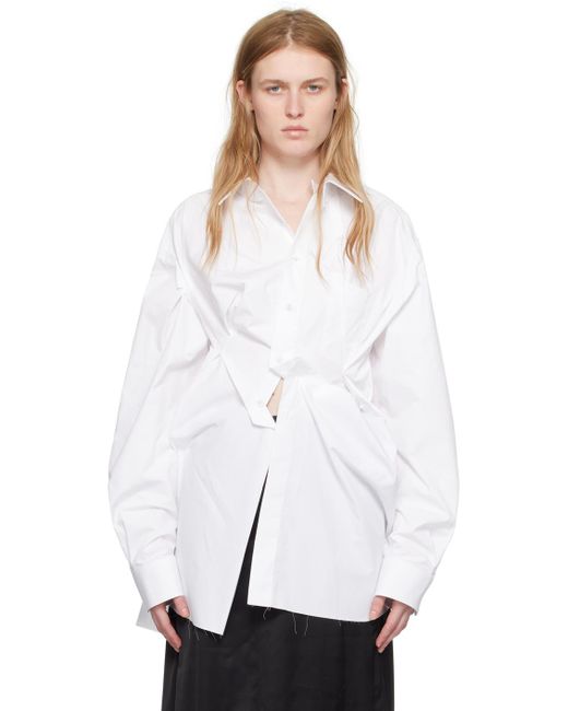 Chemise blanche à fronces Maison Margiela en coloris White