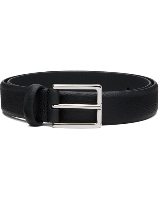 Andersons Black Soft Grained Calf Leather Buckle Belt