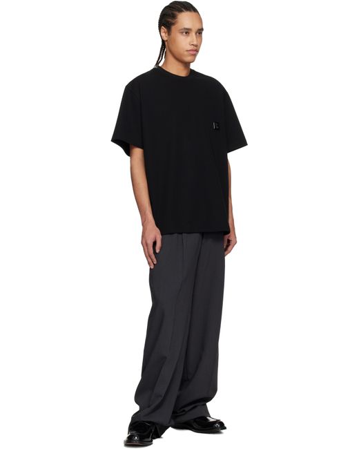 メンズ Wooyoungmi ブラック ストリング Tシャツ Black