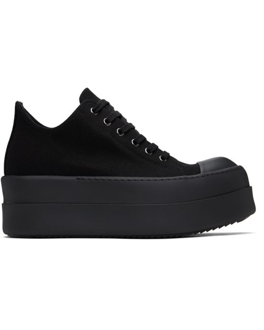 【RICK OWENS】Hollywood Double Bumper Low Sneaks スニーカー Black Hollywood Double Bumper Low Sneaks Sneakers by Rick