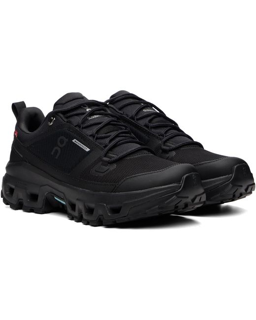 On Shoes Black Cloudrock Low Waterproof Sneakers for men