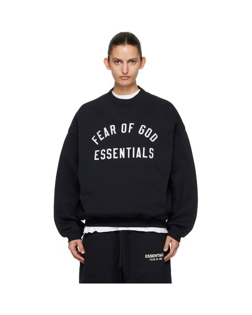 Fear Of God Black Varsity Crewneck Sweatshirt