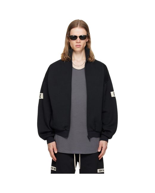 Fear Of God Black Logo Patch Track Jacket for men