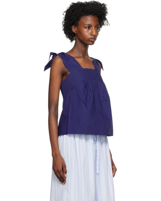 See By Chloé Blue Bow Tank Top