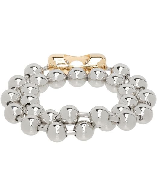 MM6 by Maison Margiela Metallic Ball Chain Convertible Bracelet-Necklace for men