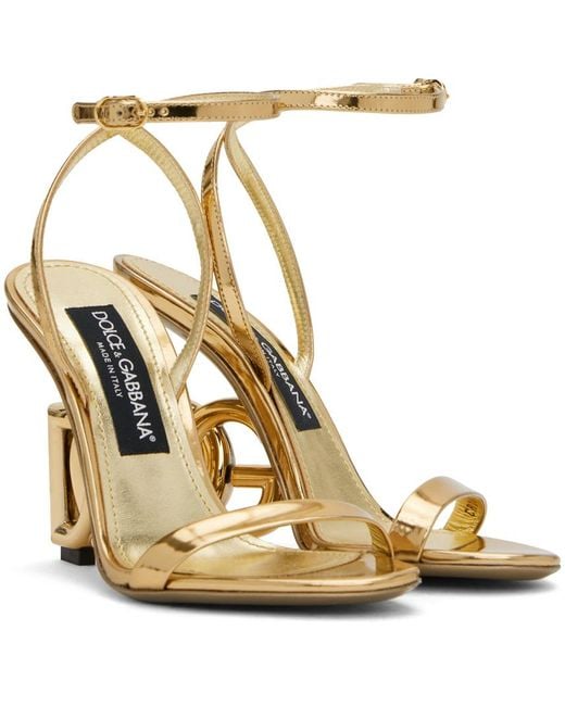 Dolce & Gabbana Metallic Dolce&gabbana Gold Hardware Heeled Sandals