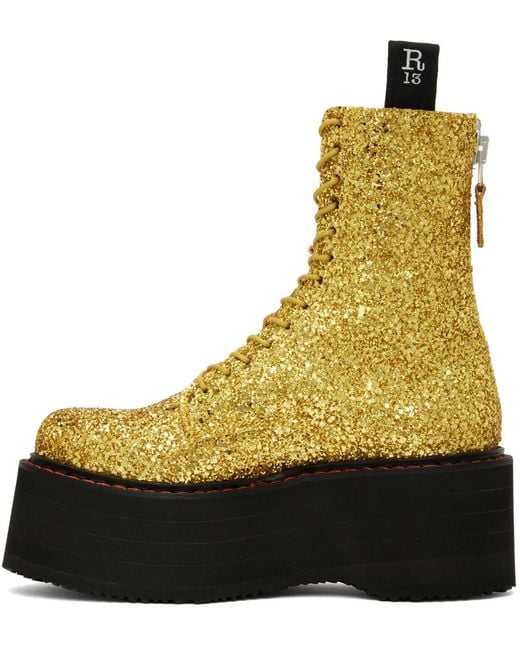 R13 Yellow Gold Double Stack Boots