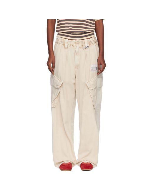 Maison Mihara Yasuhiro Natural Off- Front Back Combined Cargo Pants