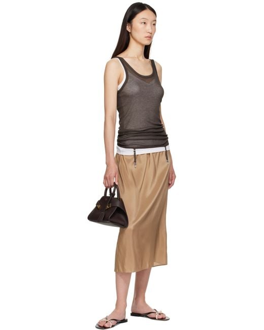 Ferragamo ブラウン ミニ Hug Bicolor バッグ Black