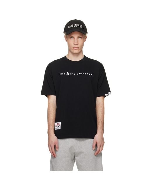 Aape By A Bathing Ape Black 'Aapeunvs' T-Shirt for men