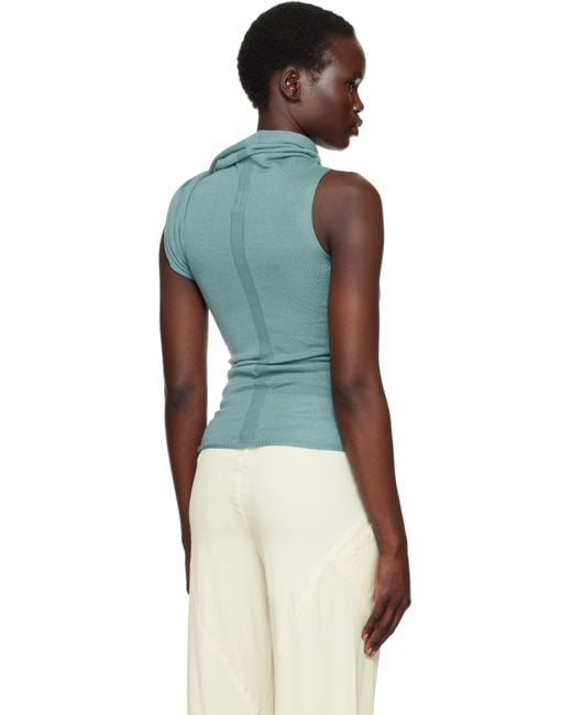 Rick Owens Blue Hollywood Banded Tank Top