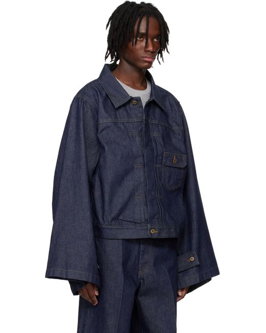 RAINMAKER KYOTO Blue N-Sleeve Denim Trucker Jacket for men