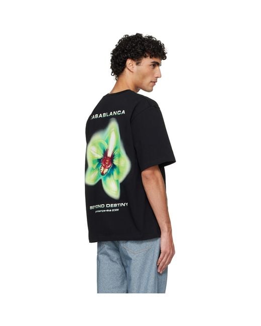Casablanca Black Oversized Short Sleeve T‑Shirt for men