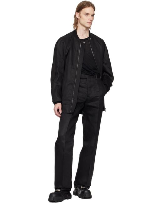 Rick Owens Black Hollywood Tailored Dietrich Trousers for men
