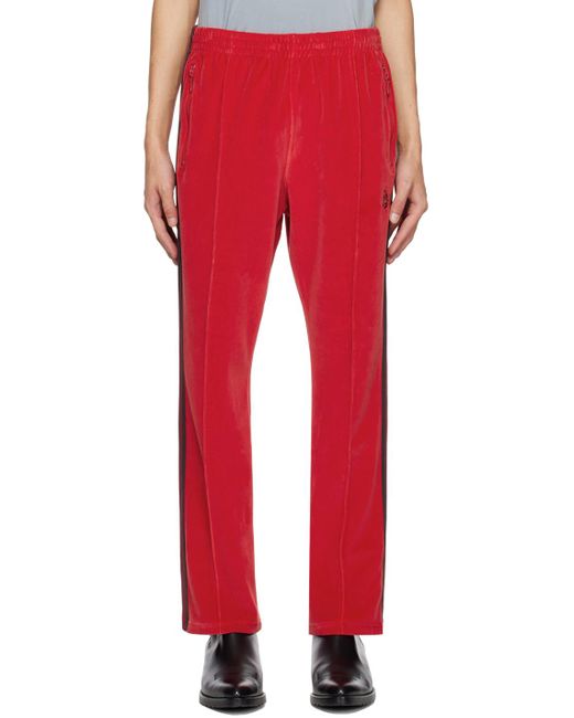 Needles Red Narrow Track Pants for men
