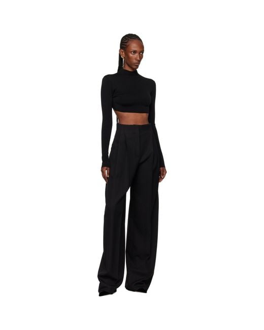 Mugler Black Short Knit Top