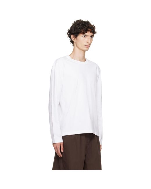 Tekla White Long-Sleeved T-Shirt for men