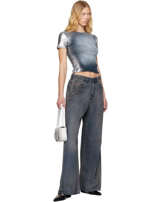 DIESEL ブルー T-Ele-Long-Q1 Tシャツ Blue