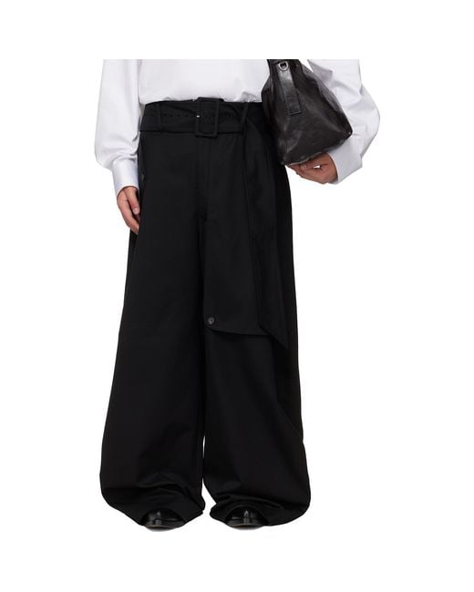 Egonlab Black Belted Trench Trousers for men