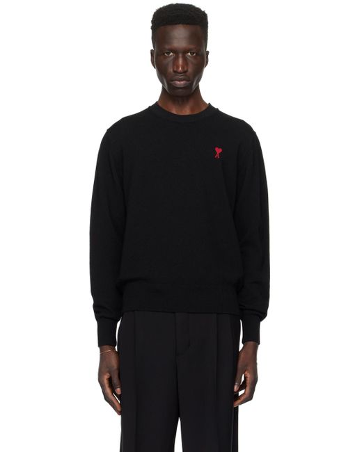 AMI Black Red Ami De Cœur Sweater for men