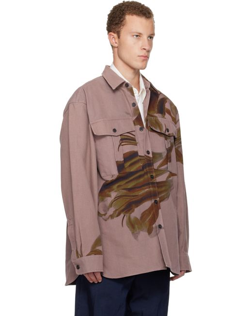 Dries Van Noten Brown Oversized Cotton Shirt for men