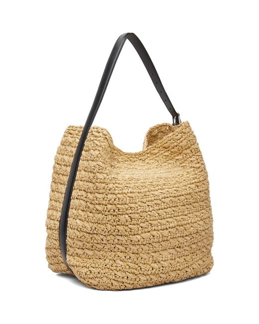 Totême Metallic Belted Paper Raffia Tote