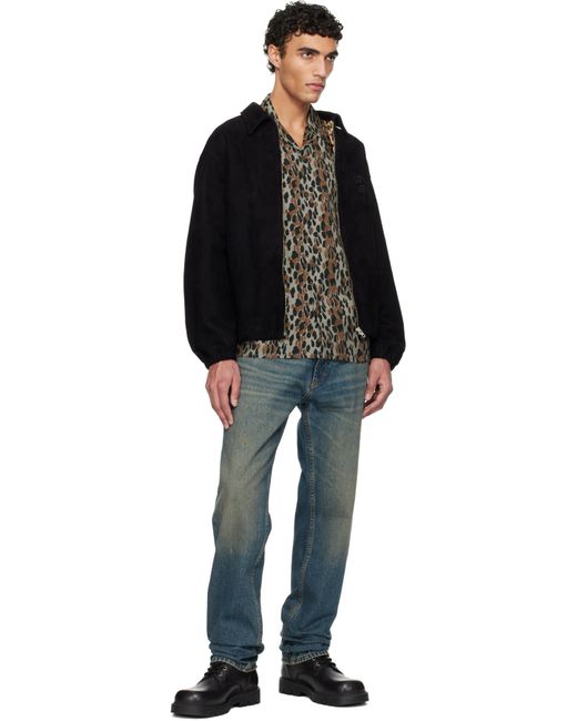 Wacko Maria Black Leopard Shirt for men