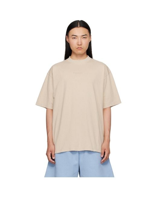 Balenciaga Natural Distressed T-shirt for men