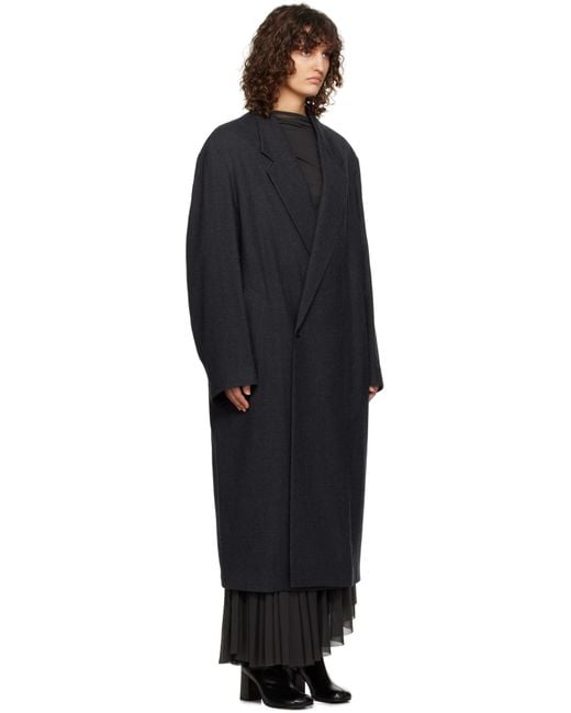 【関税込み】LEMAIRE グレー Maxi ダブルブレスト コート Lemaire グレー Maxi ダブルブレスト コート ブラック | Lyst