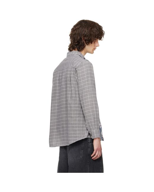 Needles Blue Flannel Ribbon Shirt for men