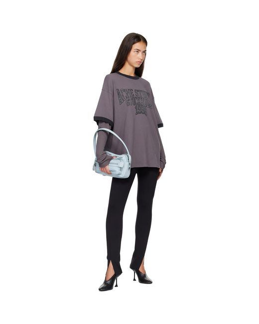 Acne Purple Layered Graphic Long Sleeve T-Shirt