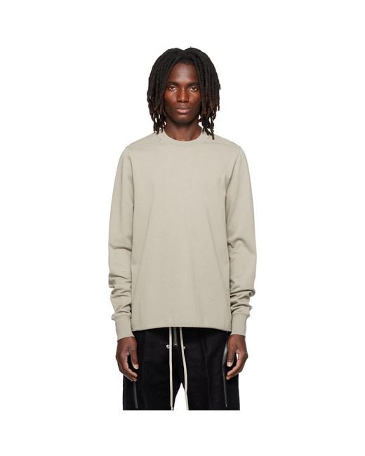 Rick Owens Natural Tower Crewneck Sweatshirt for men