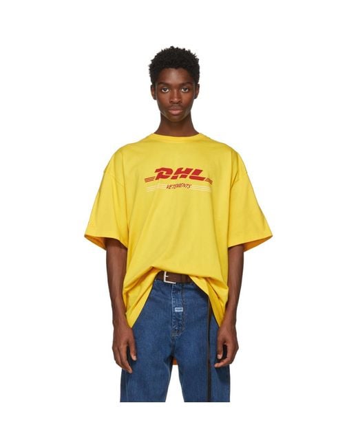 Vetements Yellow Dhl Double T-shirt for men