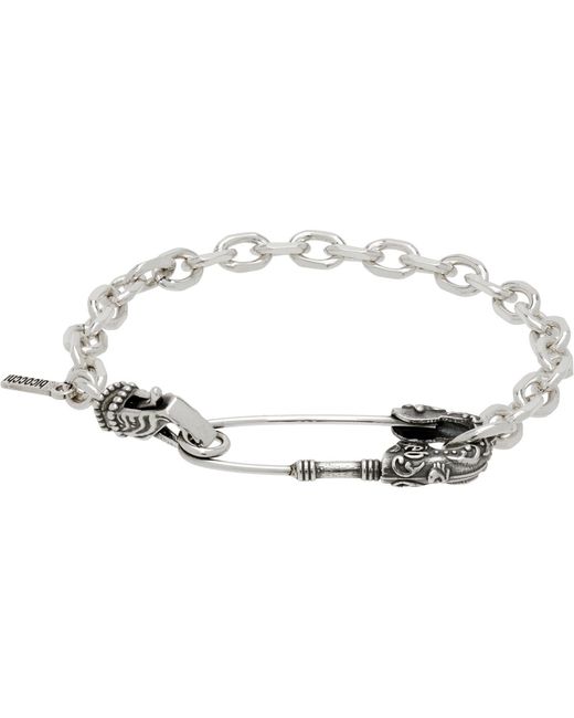 Emanuele Bicocchi Black Arabesque Pin Bracelet for men