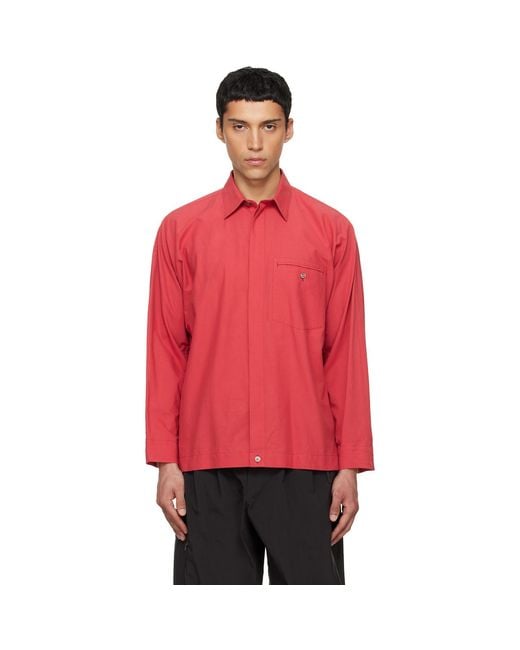 Homme Plissé Issey Miyake Red Streamline Shirt for men