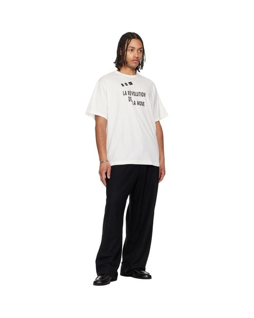 Yohji Yamamoto White Off- 30/- Combed Plain Stitch Short Sleeve T-Shirt for men