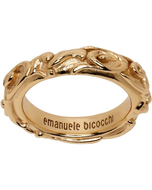 Emanuele Bicocchi Metallic Arabesque Band Ring for men
