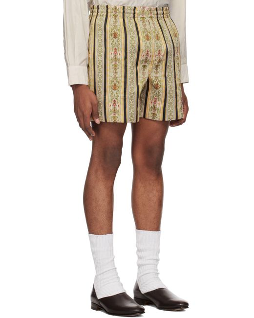 Bode Multicolor Off- Floret Brocade Shorts for men