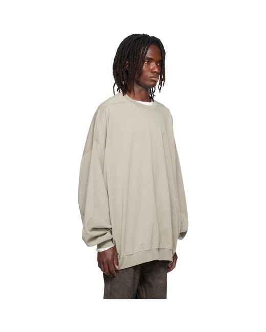 Rick Owens Gray Tower Hun Crewneck Sweatshirt for men