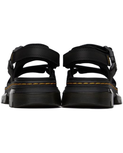 Dr. Martens Black Forster Leather Multi Strap Sandals