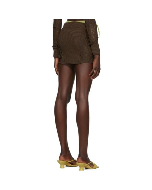 GUIZIO Brown Ssense Exclusive Miniskirt