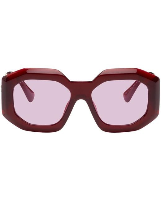 Versace Pink Red Maxi Medusa biggie Sunglasses