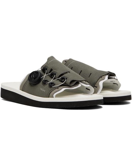 Suicoke Black Leta-Ab Sandals for men