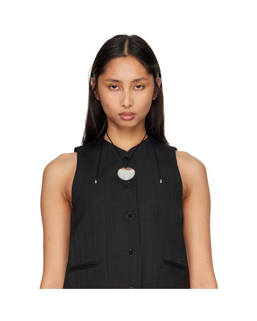 Sophie Buhai Black Medium Full Moon Pendant Necklace