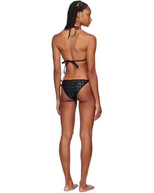 Balmain Black Triangle Bikini