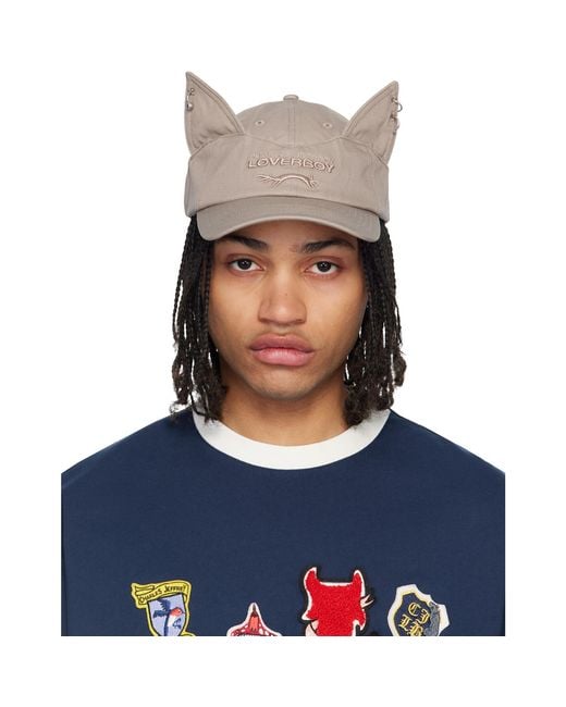 Charles Jeffrey Blue Taupe Pierced Ears Cap for men
